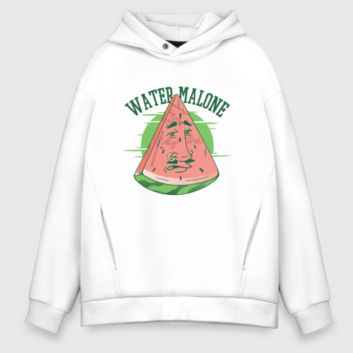 Мужское худи Oversize хлопок Water Malone, цвет белый