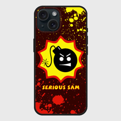 Чехол силиконовый для Apple iPhone 15 матовый Serious Sam Крутой Сэм