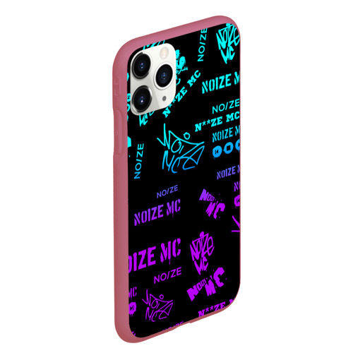 Чехол для iPhone 11 Pro Max матовый Noize MC, цвет малиновый - фото 3