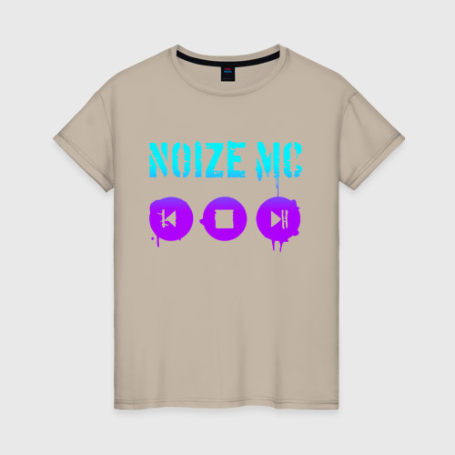 Женская футболка хлопок Noize MC - neon, цвет миндальный