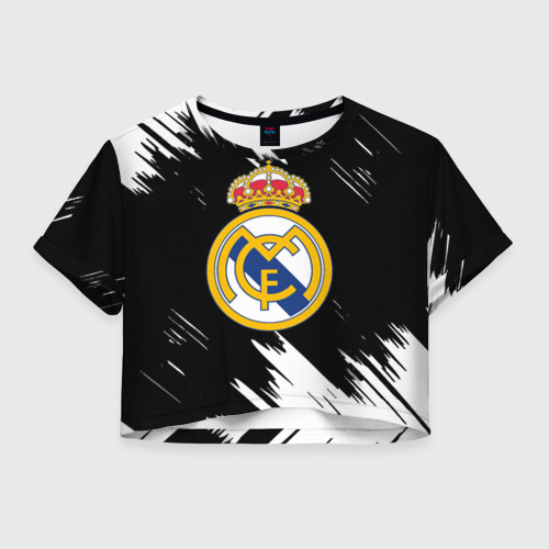 Женская футболка Crop-top 3D REAL MADRID., цвет 3D печать