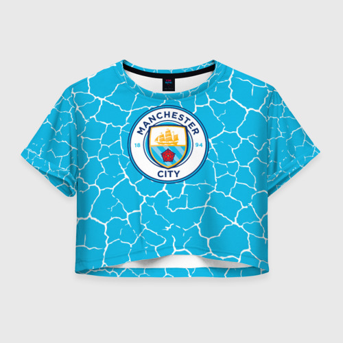 Женская футболка Crop-top 3D MANCHESTER CITY., цвет 3D печать