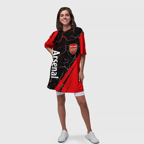 Платье-футболка 3D Arsenal Арсенал, цвет 3D печать - фото 5