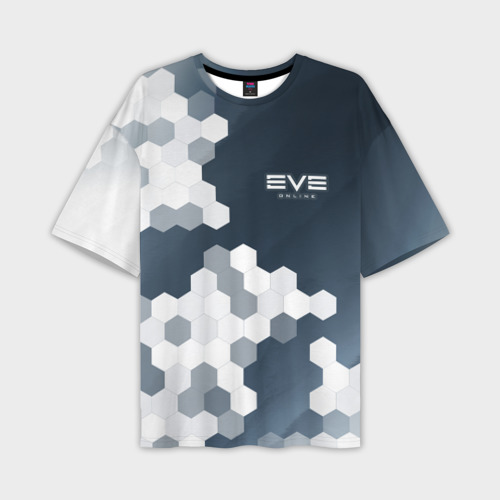 Мужская футболка оверсайз с принтом EVE online Ив онлайн, вид спереди №1