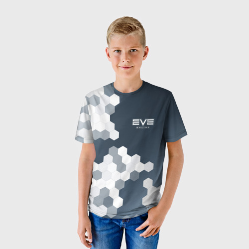 Детская футболка 3D с принтом EVE ONLINE / ИВ ОНЛАЙН, фото на моделе #1