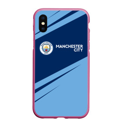 Чехол для iPhone XS Max матовый Manchester city Манчестер Сити