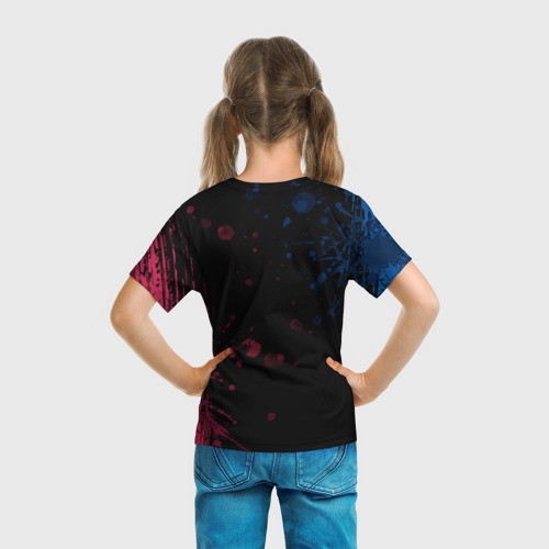Детская футболка 3D с принтом FC BARCELONA, вид сзади #2