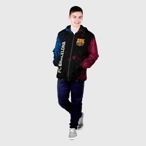 Мужская куртка 3D с принтом FC Barcelona, фото на моделе #1
