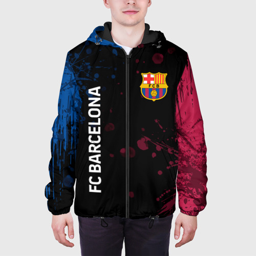 Мужская куртка 3D с принтом FC Barcelona, вид сбоку #3