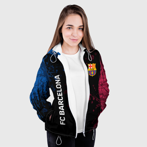 Женская куртка 3D FC Barcelona, цвет белый - фото 4