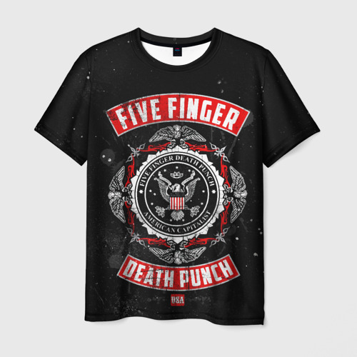 Мужская футболка с принтом Five Finger Death Punch, вид спереди №1