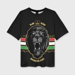 Таджикистан - черный лев – Женская футболка oversize 3D с принтом купить со скидкой в -50%