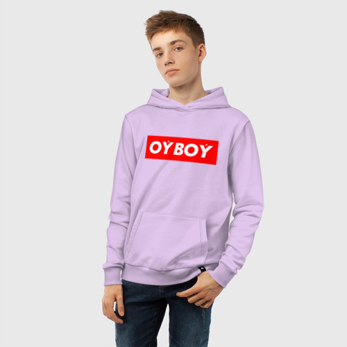 Детская толстовка хлопок Oyboy, цвет лаванда - фото 6