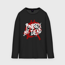 Мужской лонгслив oversize хлопок Punks not dead