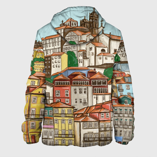 Мужская куртка 3D с принтом Порту, Португалия, домики, вид сзади #1