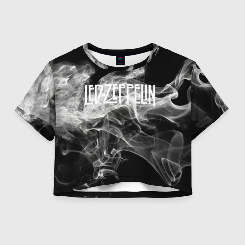 Женская футболка Crop-top 3D Led Zeppelin., цвет 3D печать