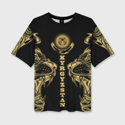 Киргизия - золотые львы – Женская футболка oversize 3D с принтом купить со скидкой в -50%
