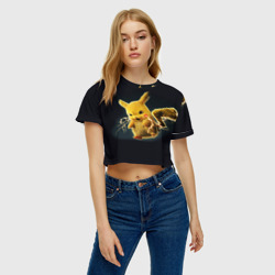 Женская футболка Crop-top 3D Pikachu Pika Pika - фото 2