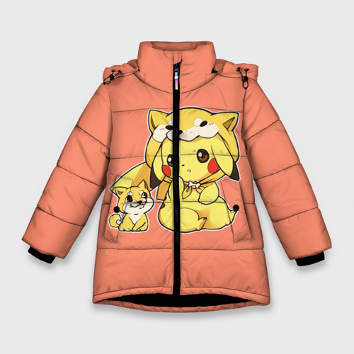 Зимняя куртка для девочек 3D Pikachu Pika Pika, цвет черный