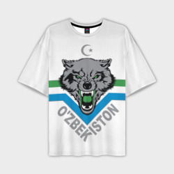 Узбекистан - агрессивный волк – Мужская футболка oversize 3D с принтом купить со скидкой в -50%