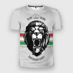 Таджикистан - суровый лев – Мужская футболка 3D Slim с принтом купить со скидкой в -9%