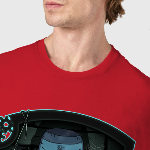 Мужская футболка хлопок Робот и книга Гуманности, цвет красный - фото 6