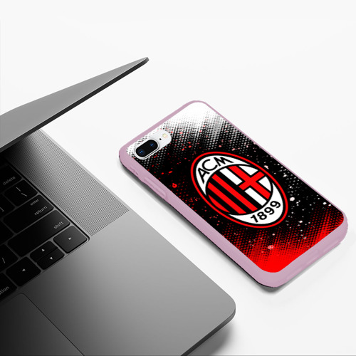 Чехол для iPhone 7Plus/8 Plus матовый AC Milan Милан, цвет розовый - фото 5