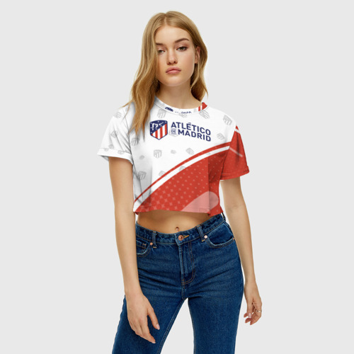 Женская футболка Crop-top 3D ATLETICO MADRID / Атлетико, цвет 3D печать - фото 4