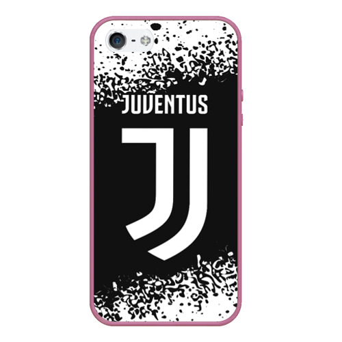 Чехол для iPhone 5/5S матовый JUVENTUS / ЮВЕНТУС, цвет розовый