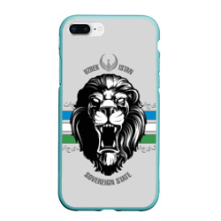 Чехол для iPhone 7Plus/8 Plus матовый Узбекистан суровый лев