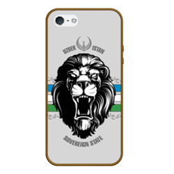 Узбекистан - суровый лев – Чехол для iPhone 5/5S матовый с принтом купить