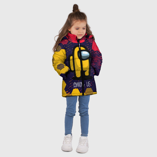 Зимняя куртка для девочек 3D Among Us Амонг АС, цвет черный - фото 5