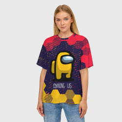 Женская футболка oversize 3D Among Us Амонг АС - фото 2