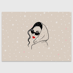 Поздравительная открытка Модная девушка в очках