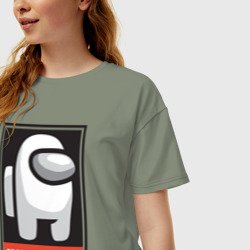 Женская футболка хлопок Oversize Among Us - фото 2