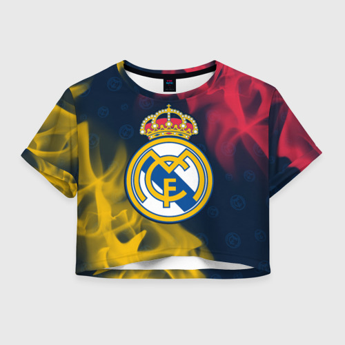 Женская футболка Crop-top 3D REAL MADRID / РЕАЛ МАДРИД, цвет 3D печать