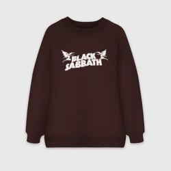 Женский свитшот oversize без начеса хлопок Black Sabbath