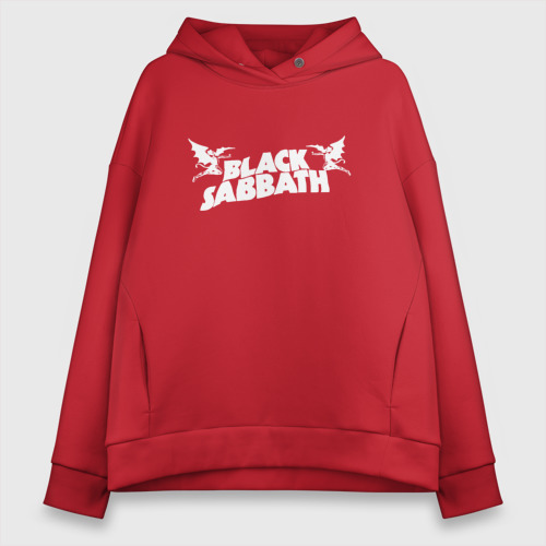 Женское худи Oversize хлопок Black Sabbath, цвет красный