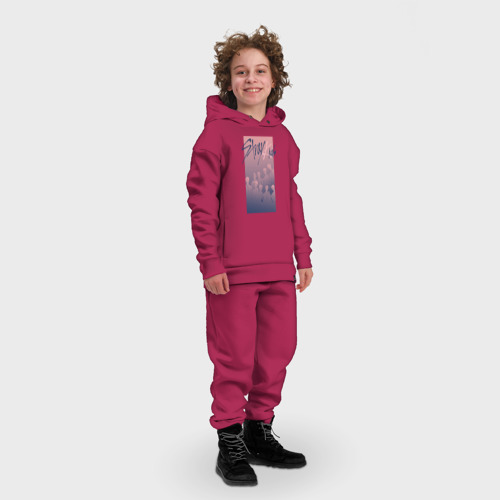 Детский костюм хлопок Oversize Stray kids, цвет маджента - фото 3