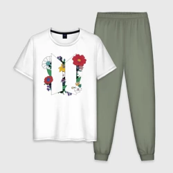 Мужская пижама с белой футболкой хлопок BTS Map of the Soul: 7