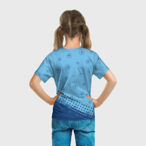Детская футболка 3D с принтом SSC NAPOLI / Наполи, вид сзади #2