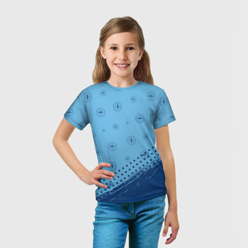 Детская футболка 3D с принтом SSC NAPOLI / Наполи, вид сбоку #3
