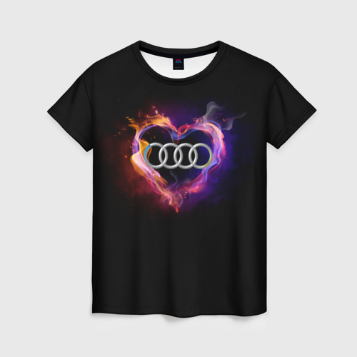 Женская футболка 3D с принтом Audi, вид спереди #2