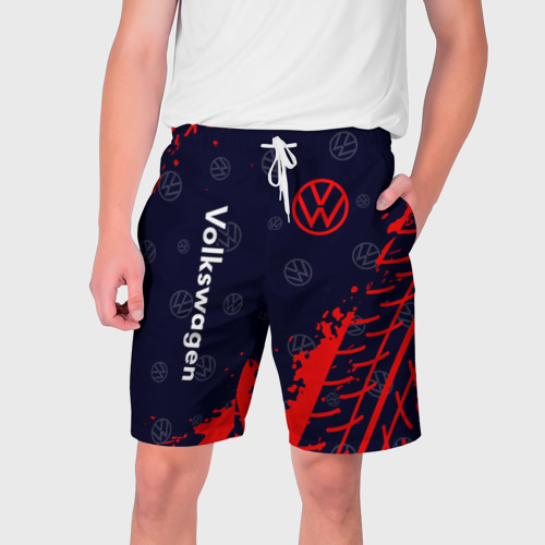 Мужские шорты 3D с принтом VOLKSWAGEN / Фольксваген, вид спереди #2