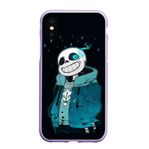 Чехол для iPhone XS Max матовый Undertale Sans, цвет светло-сиреневый