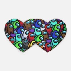 Деревянная игрушка Двойное сердце Among us  паттерн 