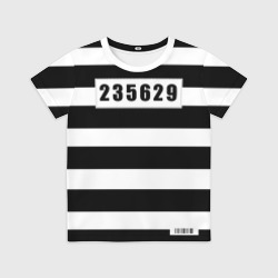 Детская футболка 3D Костюм заключенного