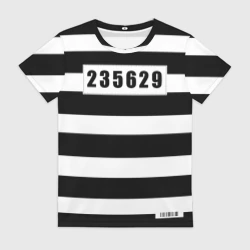 Женская футболка 3D Костюм заключенного