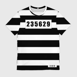 Мужская футболка 3D Костюм заключенного