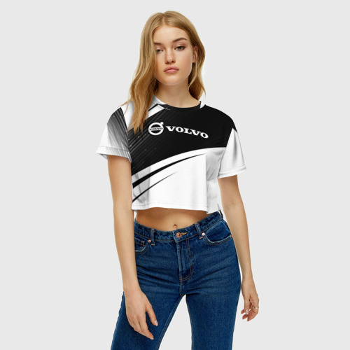 Женская футболка Crop-top 3D Volvo Вольво, цвет 3D печать - фото 4